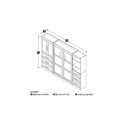 Lit Escamotable avec rangement PUR Double 120"
