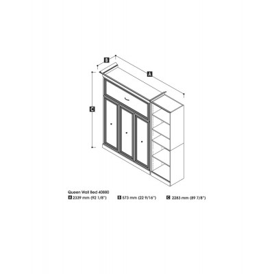Lit Escamotable avec rangement Versatille Queen 92"