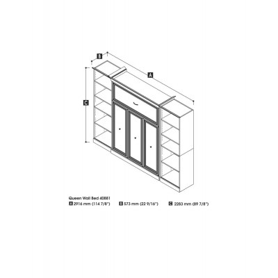 Lit Escamotable avec rangement Versatille Queen 115"