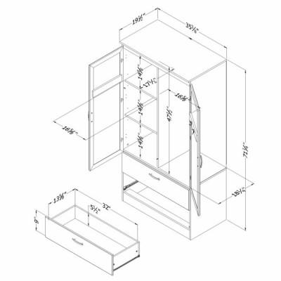 Armoire penderie Acapella 5370038 (Noir)