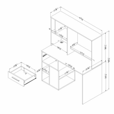 Bureau de travail Annexe (Chene Vieilli)