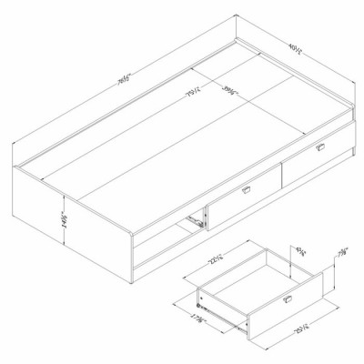 Lit matelot simple 39" avec tiroirs Spark 3259080