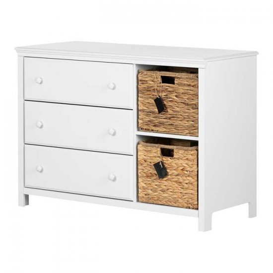 Commode 3 tiroirs avec paniers de rangement Cotton Candy 12140