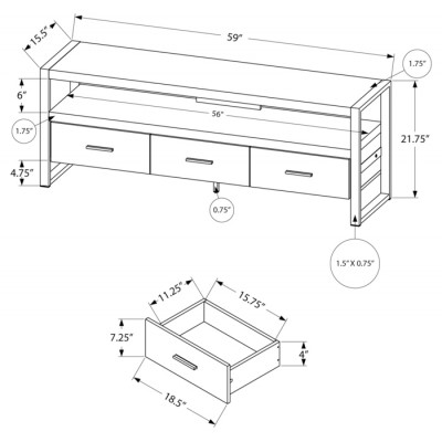 Meuble audio-video 60"L I2821