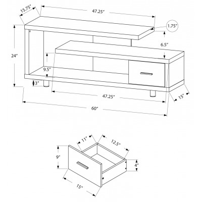 Meuble audio-video 60"L I2575
