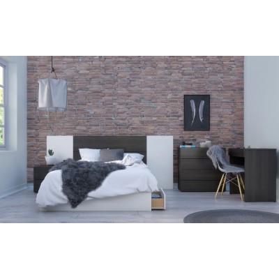 Lit double 3 tiroirs 375403 (Blanc)