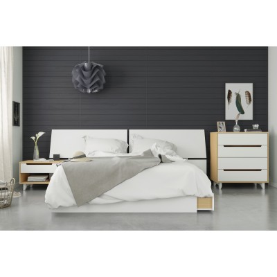 Lit queen 3 tiroirs 376003 (Blanc)