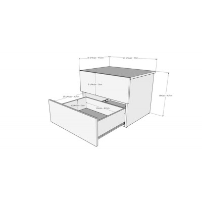 Table de chevet 341144 (Gris Écorce)