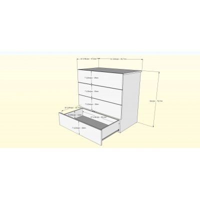 Commode 4 tiroirs 341405 (Érable Naturel)