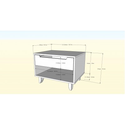 Table de chevet 340143 (Truffle/Noir)