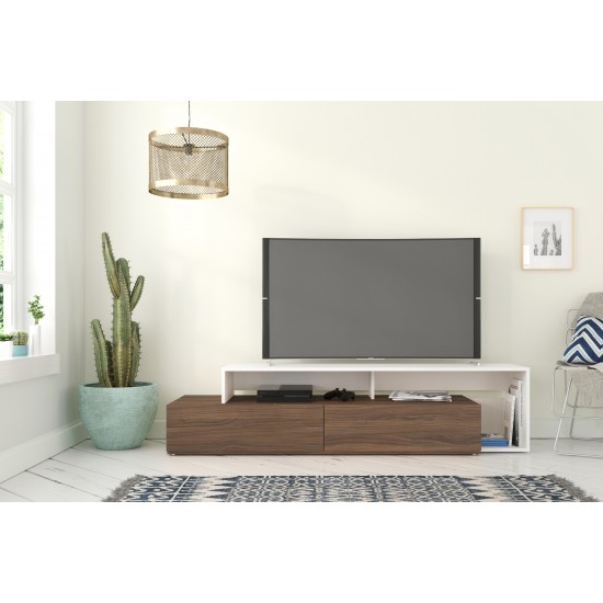 Meuble audio-video 72" 112040 (Noyer/Blanc)