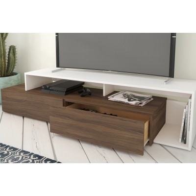 Meuble audio-video 72" 112040 (Noyer/Blanc)