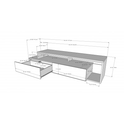 Meuble audio-video 72" 112040 (Noyer/Blanc)