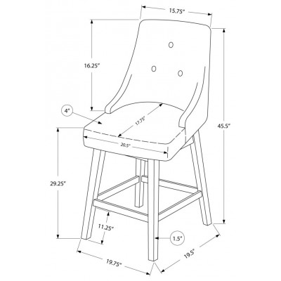 Tabouret pivotant hauteur bar I1243 (Gris)