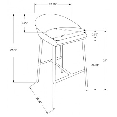 Tabouret hauteur comptoir I2296 (Blanc)