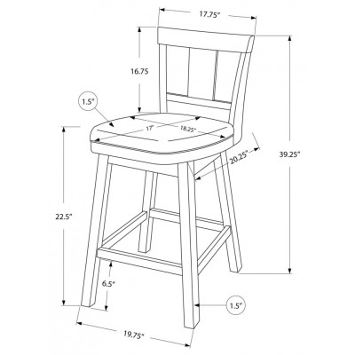 Tabouret pivotant hauteur comptoir I1233 (Blanc)