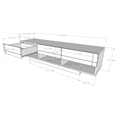 Meuble audio-video 72" 105406 (Noir)