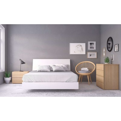 Ensemble Esker 4mcx. Queen (Érable Naturel/Blanc)...