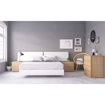 Ensemble Esker 5mcx. Queen (Érable Naturel/Blanc)...