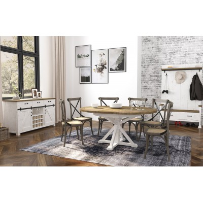 Table a diner ronde avec extension Provence