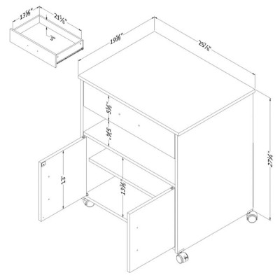 Rangement à micro-ondes sur roulettes Axess 10013 (Noir)