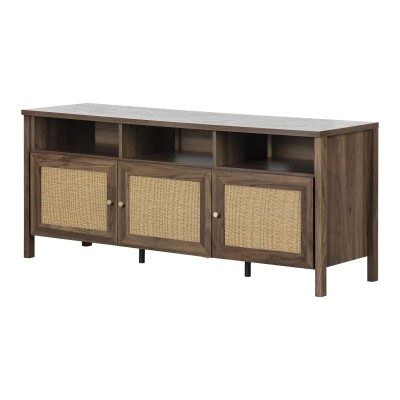 Meuble télé Balka 13250 (Noyer naturel et Rotin...