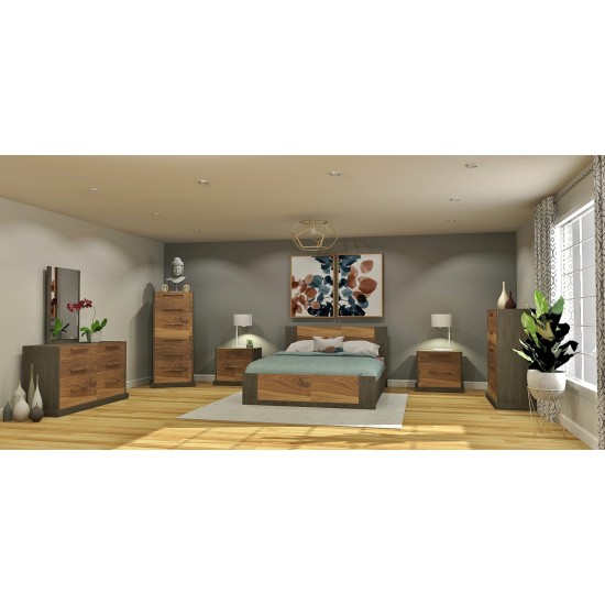 Ensemble queen 6mcx. 4864 (Fusain/Noyer)