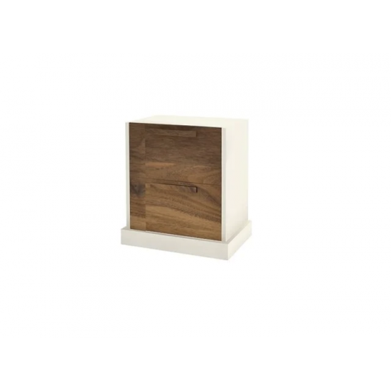 Table de chevet 4894 (Blanc/Noyer)
