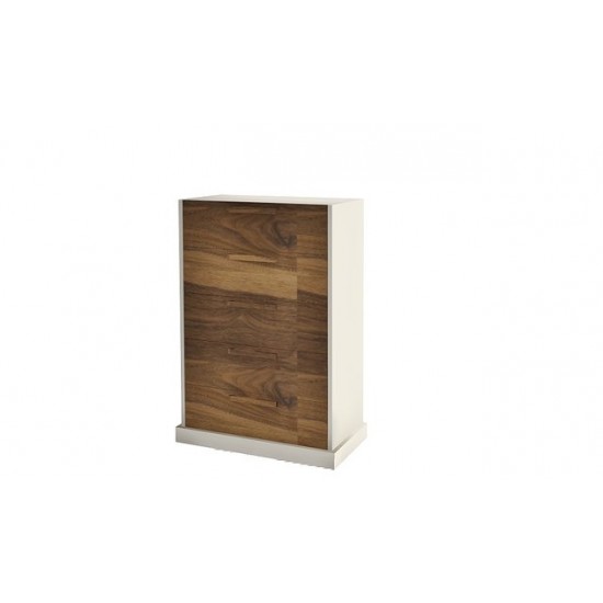 Commode 5 tiroirs 4894 (Blanc/Noyer)
