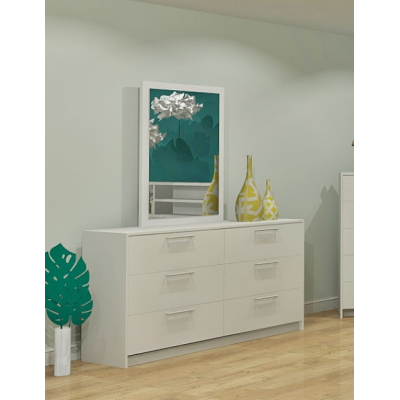 Bureau double avec miroir 6300 (Blanc)