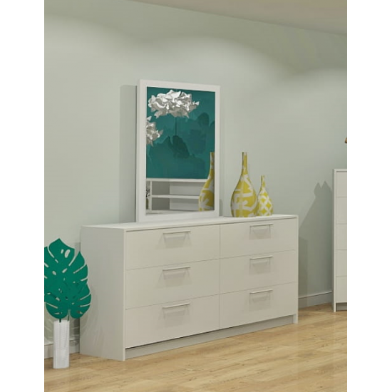 Bureau double avec miroir 6300 (Blanc)