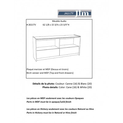 Meuble audio-video 62"L 2021TV