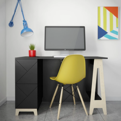 Bureau de travail Atypik 608106 (Noir/Naturel)
