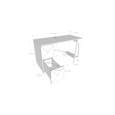 Bureau de travail Atypik 608106 (Noir/Naturel)