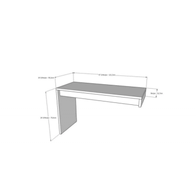Bureau de travail Chrono 400922 (Blanc/Érable Naturel)