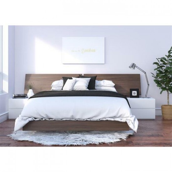 Ensemble Denali 4mcx. Queen (Noyer/Blanc) 400871