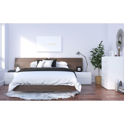 Ensemble Denali 5mcx. Queen (Noyer/Blanc) 400873
