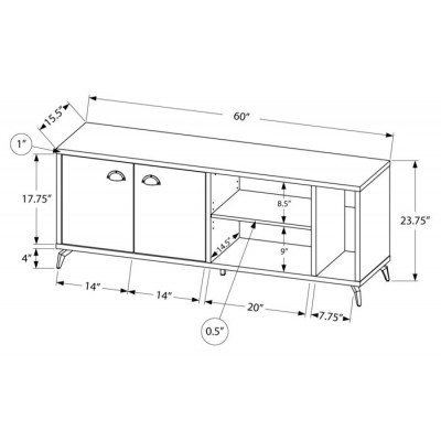 Meuble audio-video 60"L I2841