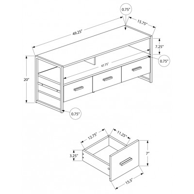 Meuble audio-video 48"L I2615