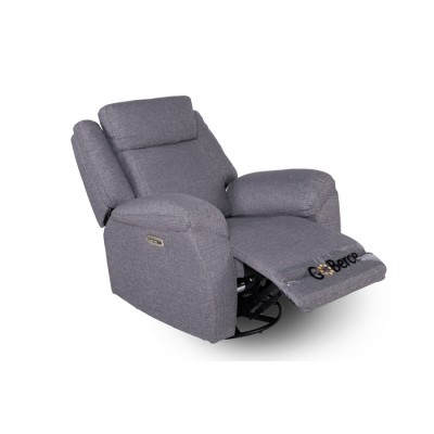 Fauteuil bercant, pivotant et inclinable électrique avec appui-tête ajustable 6535 (Montana 014)