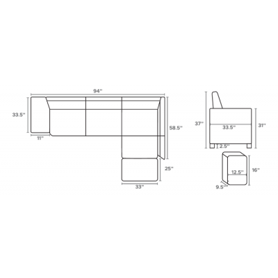 Modulaire avec divan-lit T-1225