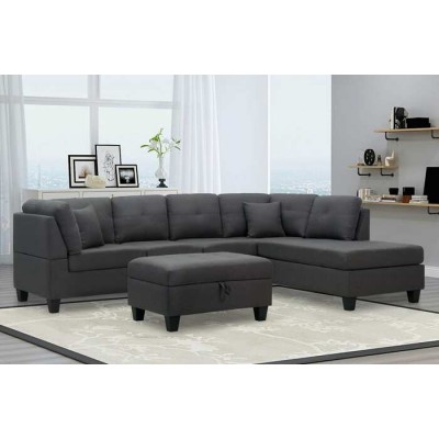 Sofa sectionnel reversible T1232 avec pouf