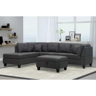 Sofa sectionnel reversible T1232 avec pouf