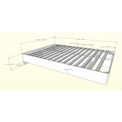 Lit double 400894 (Noyer/Blanc)