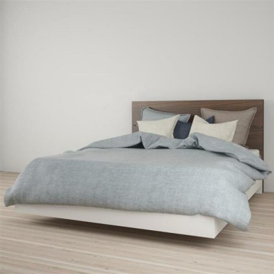 Lit queen 400897 (Noyer/Blanc)