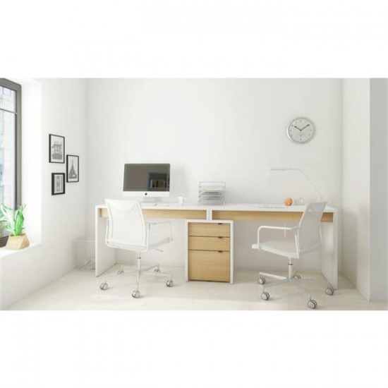 Bureau de travail Chrono 400923 (Blanc/Érable Naturel)