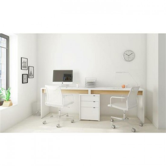 Bureau de travail Chrono 400924 (Blanc/Érable Naturel)