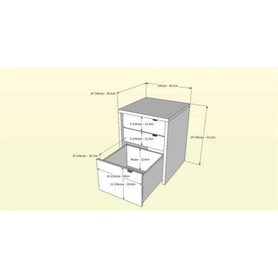 Bureau de travail Chrono 400924 (Blanc/Érable Naturel)