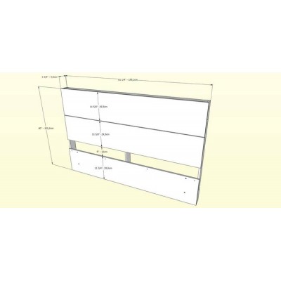 Ensemble Axel 3mcx. Queen 402046 (Noyer/Blanc)