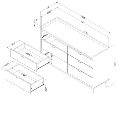 Bureau double Hype 13537 (Chêne noir)